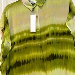 Calvin Klein Vibrant chiffon  Lime Blouse free size